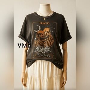 The Lovers Skull Tarot Card T-shirt Pepper Refinery Number One S,M,L,X-L NWT